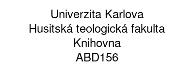 Univerzita Karlova - Husitská teologická fakulta - Knihovna